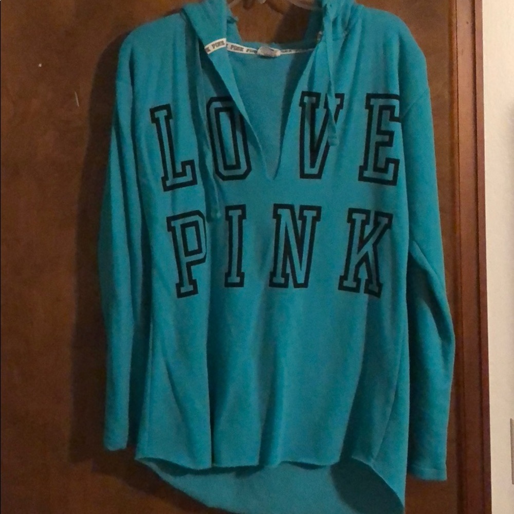 PINK V Neck Hoodie